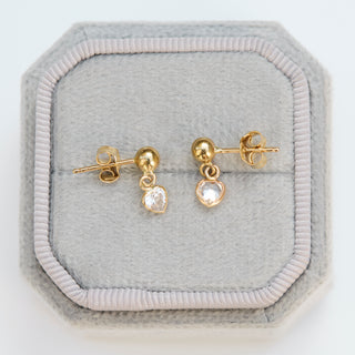 SAMPLE SALE- Heart Drop Studs - PAIR