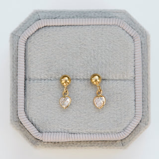 SAMPLE SALE- Heart Drop Studs - PAIR