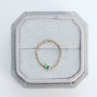 SAMPLE SALE-Emerald Chain Ring - Size UK O