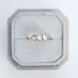 SAMPLE SALE- One of a Kind Polki Diamond Trio Ring - Size UK L 1/2