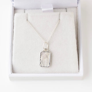 SAMPLE SALE- Engraved Sunray Tag Necklace "Zoe"