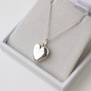 SAMPLE SALE- Engraved Heart Locket Necklace "Olivia 21"