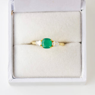 SAMPLE SALE- Gaia Green Onyx and CZ Ring - Multiple Sizes