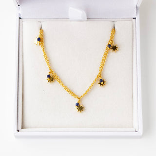 SAMPLE SALE- Lapis Double Chain With Stars