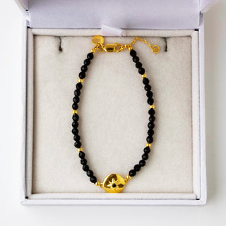 SAMPLE SALE-Black Onyx Beaded Star Bracelet