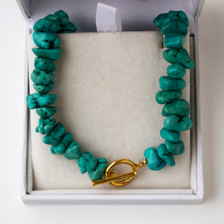 SAMPLE SALE-Turquoise T Bar Beaded Necklace