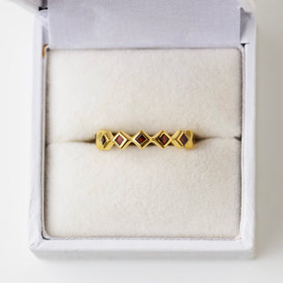 SAMPLE SALE- Garnet Eternity Ring Gold - Multiple Sizes