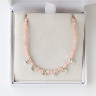 SAMPLE SALE- Silver Louise Pink Opal Necklace