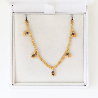 SAMPLE SALE-Blue Double Chain Star Necklace