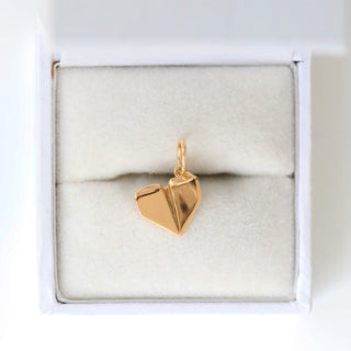 SAMPLE SALE-Gold Origami Heart Pendant