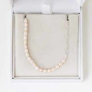 SAMPLE SALE-Pearl Half Chain Necklace