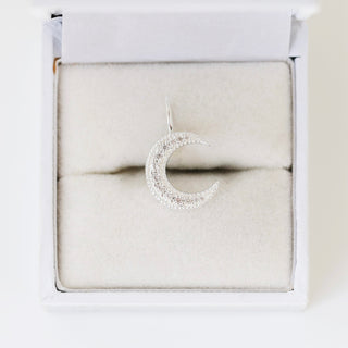 SAMPLE SALE- Silver Zircon Moon Charm