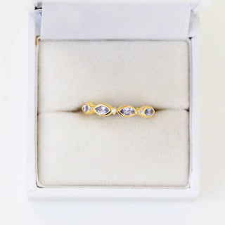 SAMPLE SALE- Tanzanite Marquise Stacking Ring - UK Size L 1/2
