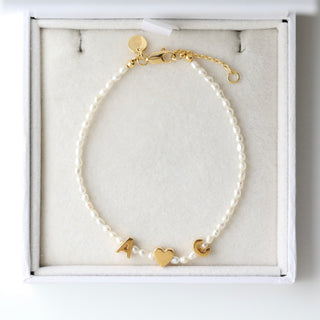 SAMPLE SALE- A Heart C Pearl Bracelet