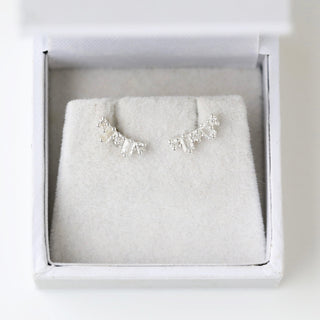 SAMPLE SALE-Silver CZ Climber Studs