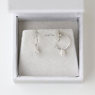 SAMPLE SALE- CZ Stone Drop Hoop