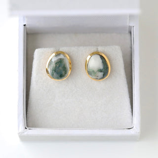 SAMPLE SALE- Snowflake Jade Studs 4