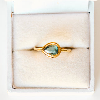 SAMPLE SALE- Kyanite Pear Ring - UK Size O