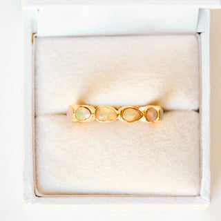 SAMPLE SALE- Molten Opal Pear Eternity Ring - UK Size O