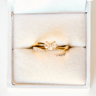 SAMPLE SALE- CZ 2 Piece Wave Ring - UK Size O