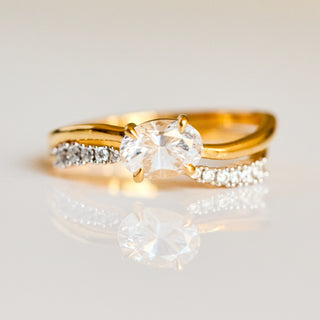 SAMPLE SALE- CZ 2 Piece Wave Ring - UK Size O