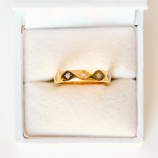 SAMPLE SALE- Faceted Star Set Band - UK Size O