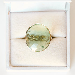 SAMPLE SALE- Green Fluorite Statement Ring - UK Size O