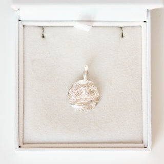 SAMPLE SALE- Silver Molten Coin Pendant