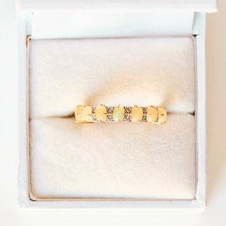 SAMPLE SALE- Opal & Zircon Stacker Ring - UK Size O
