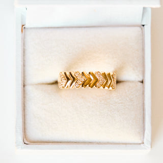 SAMPLE SALE - Chevron Sparkle Ring - UK Size L