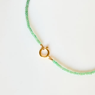 SAMPLE SALE- Beaded Green Quartz  Necklace