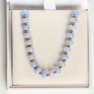 SAMPLE SALE- Tanzanite Jade Beaded Necklace