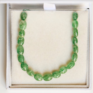 SAMPLE SALE- Dark Strawberry Quartz Tumble Beaded Necklace