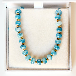 SAMPLE SALE- Aqua Jade beaded Tyre Necklace