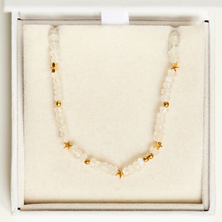 SAMPLE SALE- Moonstone Celestial Star Beaded Necklace