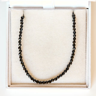 SAMPLE SALE- Black Spinel Faceted Beaded Necklace