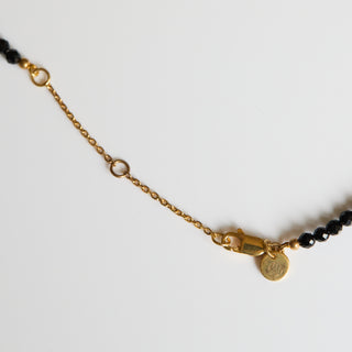SAMPLE SALE- Black Spinel Faceted Beaded Necklace