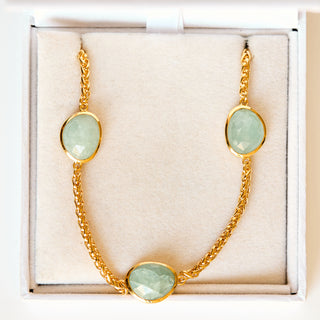 SAMPLE SALE- Aquamarine Spiga Chain Necklace