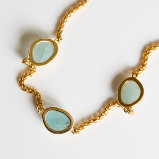 SAMPLE SALE- Aquamarine Spiga Chain Necklace