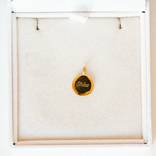 SAMPLE SALE- Lovers Coin Pendant - Engraved with 'Chloe'