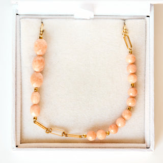 SAMPLE SALE- Peach Amazonite Chain Necklace
