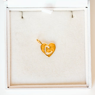 SAMPLE SALE- Diamond 'C' Initial Heart Pendant