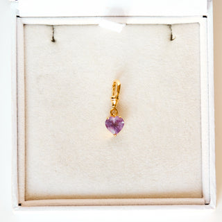 SAMPLE SALE- Amethyst Heart Albert Clip Charm