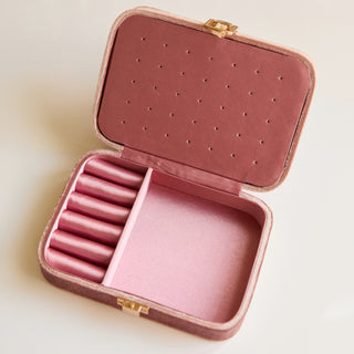 SAMPLE SALE- Vintage Pink Jewellery Box with Satin Interior