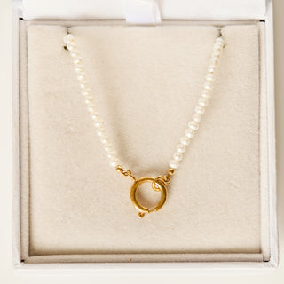 SAMPLE SALE-Pearl Charm Holder Necklace