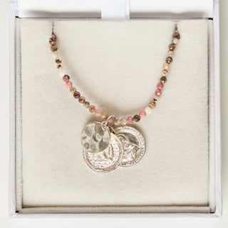 SAMPLE SALE- Multi Agate Coin Necklace