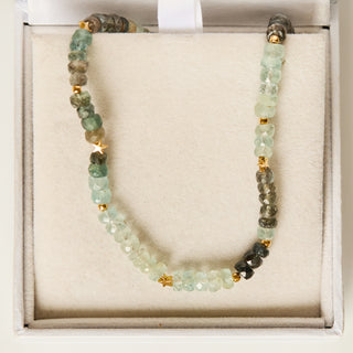 SAMPLE SALE- Moss Aqua Beaded Star Necklace
