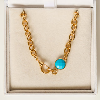 SAMPLE SALE- Turquoise Dog Clip Necklace