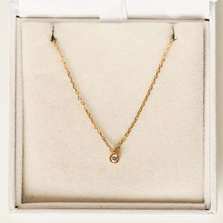 SAMPLE SALE- White Sapphire Solitaire Necklace