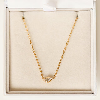 SAMPLE SALE- White Sapphire Pear Necklace